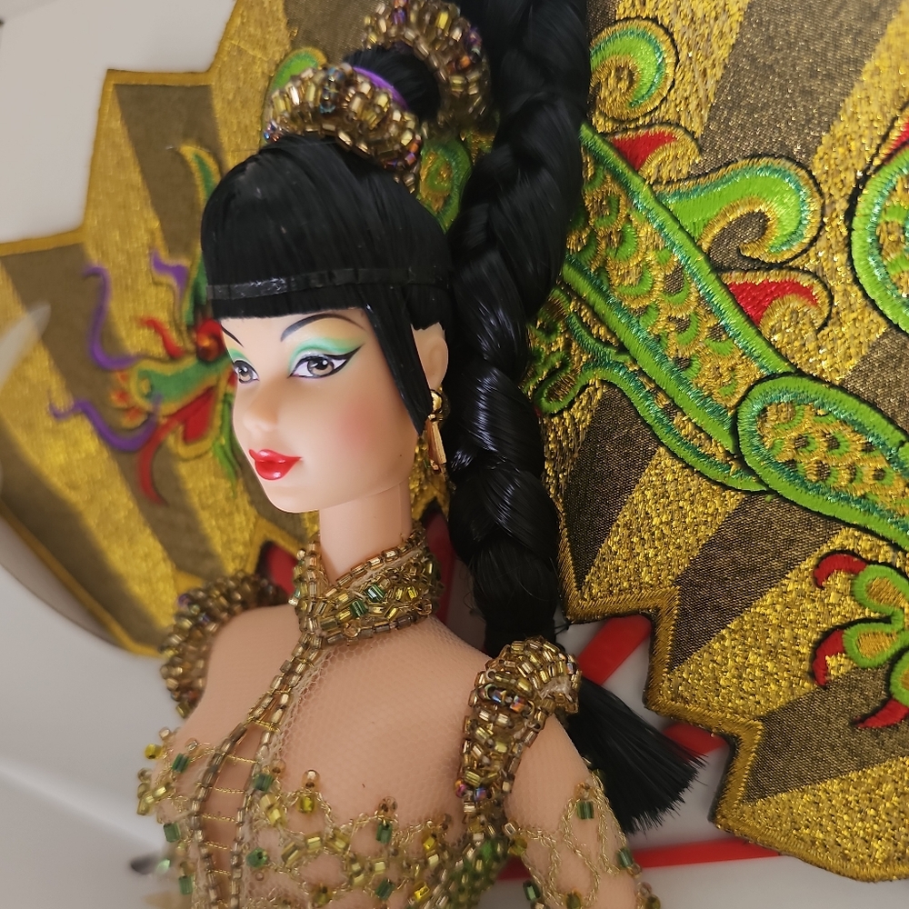 Barbie Fantasy Goddess of Asia Barbie Doll Bob Mackie with art pic